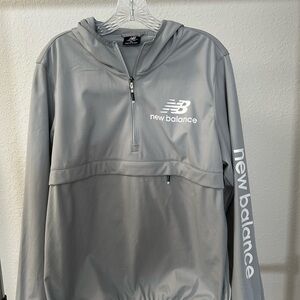New Balance Light Gray Half-Zip Hoodie